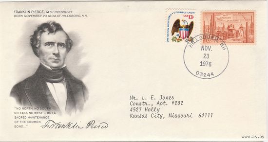 КПД США /Президент FRANKLIN PIERCE/10 1976г