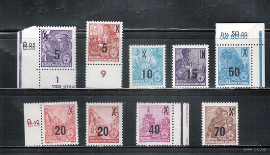 ГДР-1954,(Мих.435-442) ** , Стандарт, Надп. (полная серия)