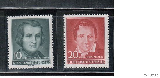 ГДР-1956,(Мих.516-517) ** , Личности, Гейне (полная серия)