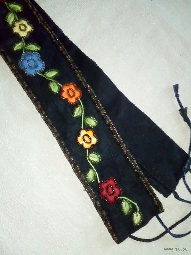 Пояс вышитый с бисером #2 р-р 6 см х 80 см