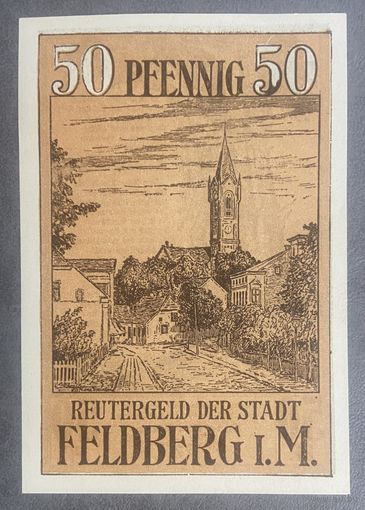 Нотгельды 50 пфеннигов 1922 год. ФЕЛЬДБЕРГ. Веймарская республика