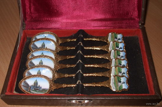 Ложки сувенирные СССР Ленинград эмаль