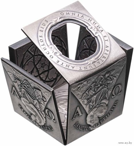 Ниуэ 25 долларов 2014г. "Иоанн Павел ll" Форма! Монета на акриловой подставе, в шикарном подарочном футляре; сертификат; коробка. СЕРЕБРО 202,15гр.(6.5 oz).