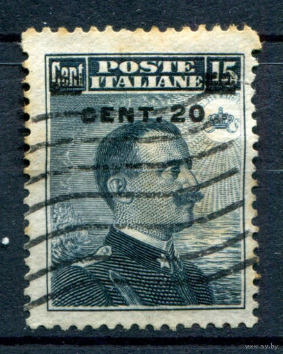 Италия (Королевство) - 1916г. - король Виктор Эммануил III, надпечатка 20 с на 15 с - 1 марка - полная серия, гашёная [Mi 124]. #1-It-20-A-2