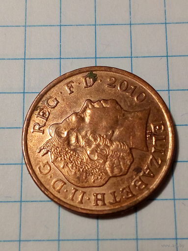 1 пенни Великобритания  2010 год