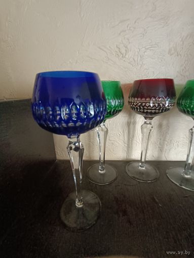 Цветные хрустальные бокалы 5 шт Nactmann Германия