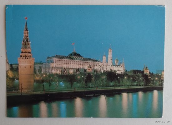 Открытка "Москва. Кремль". Фото А.Пушкина, 1986, изд."Планета"