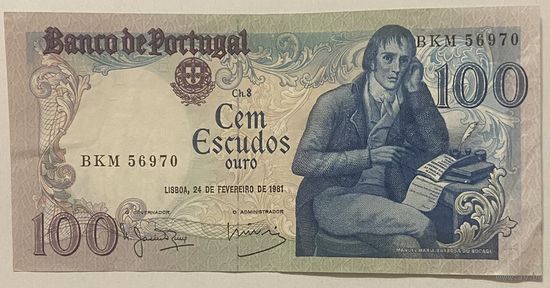 Банкнота Португалия 100 эскудо 1981 год