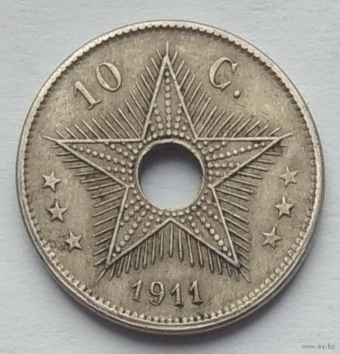 Бельгийское Конго 10 сантимов 1911 г.