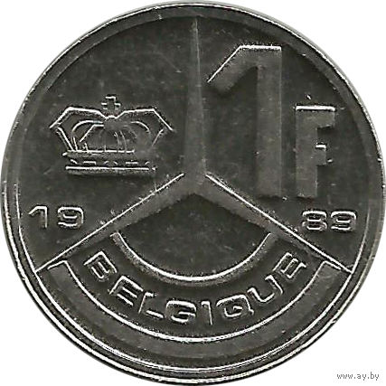 Бельгия 1 франк 1989