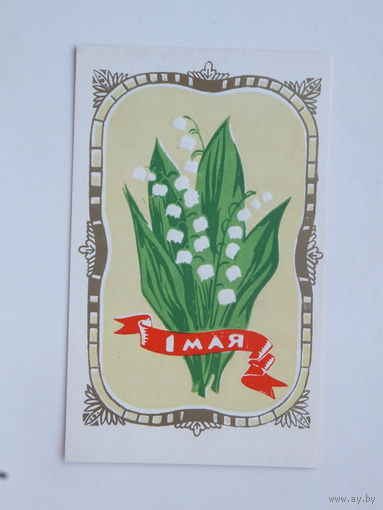 Пинская 1 мая  1973  9х14  см открытка БССР