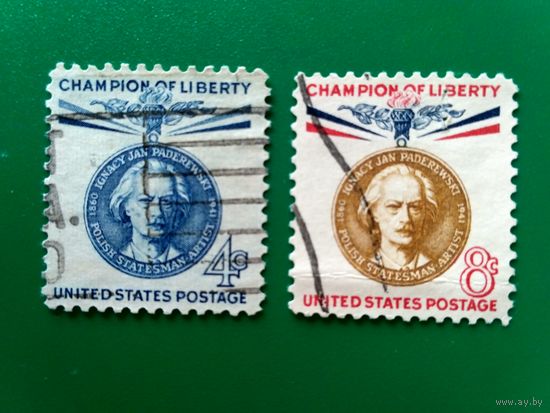 Марки США. Игнаций Ян Падеревский (1860-1941). Польский композитор, дипломат, государственный деятель..