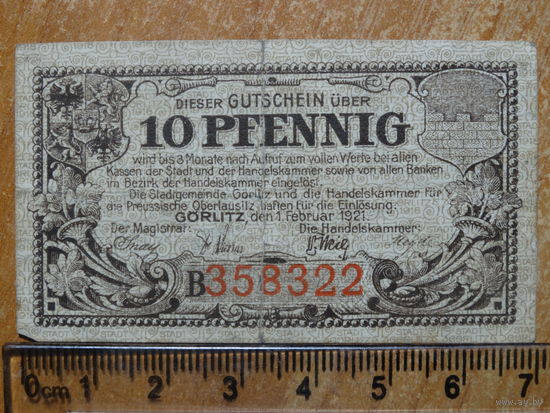 Гёрлиц Нотгельд 10Pf 1921г