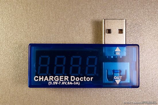 USB-тестер, USB Charger Doctor, с индикацией напряжения и тока заряда