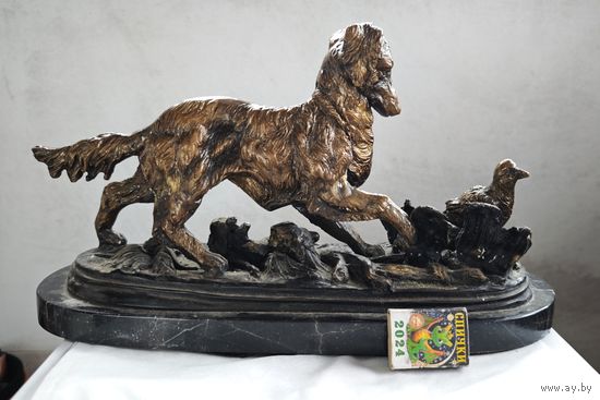 Статуэтка охота , бронза ( латунь )