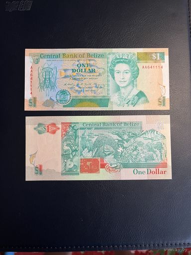 Белиз, 1 доллар 1990 г., P-65, UNC серия АА