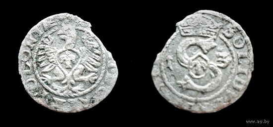 СОЛИД 1613 г. ВАРИАНТ С УКОРОЧЕННОЙ ДАТОЙ, СИГИЗМУНД III (1587 - 1632 г.г.)