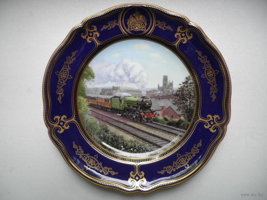 Тарелка декоративная, паровоз, фарфор, Spode, Англия.