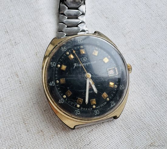 Командирские часы позолота