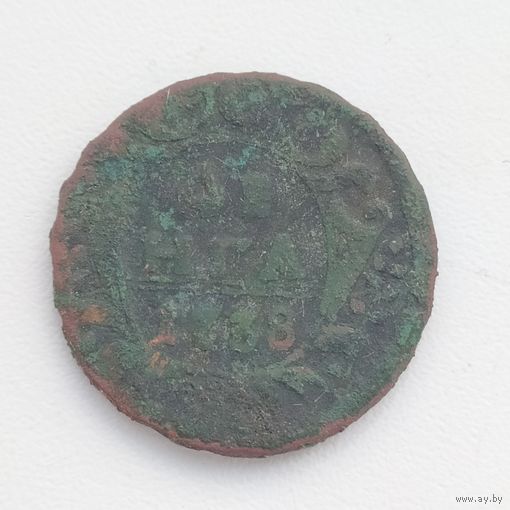 Монета медная, Денга РИ 1738г.в патине сохран, нечастая, на чистку с 3,55byn