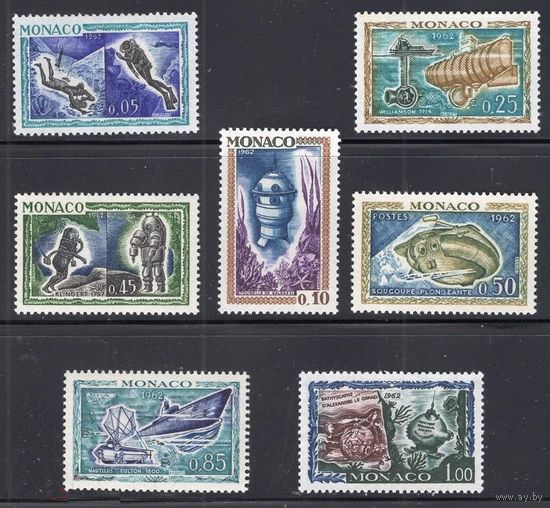 1962 Монако 710-716(Mi) Подводные исследования. Человек под водой. MNH **
