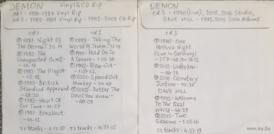 CD MP3 DEMON, Dave HILL - 3 CD - Vinyl Rip (оцифровки с винила)