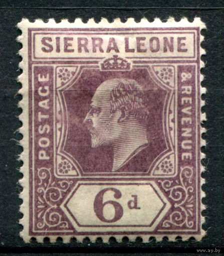 Британские колонии - Сьерра-Леоне - 1903г. - король Эдуард VII, 6 P - 1 марка - MH [Mi 50]. #4-B5-118-A-1