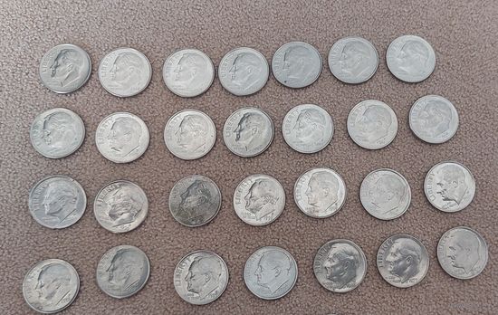 США 1 дайм,2015P, 2014P, 2013P, 2012P, 2011P, 2010P, 2007P, 2006P, 2005P, 2004P, 2003P, 2002P, 2001P, 2001D, 2000P, 1999P, 1997P, 1996P, 1995P, 1994P, 1993P, 1988P, 1983D, 1983P,  1981D, 1980D, 1977P