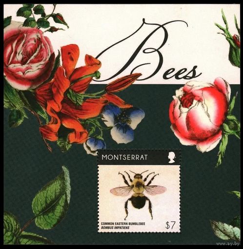 2015 Монтсеррат 1782/B172 Насекомые - Пчелы, Цветы 6,00 евро