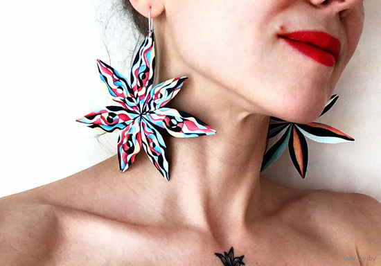 Серьги ручной работы. Цветы)