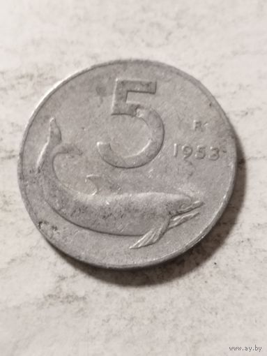 Италия 5 лир 1953