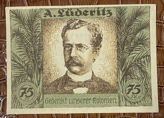 Нодгельд 75 пфеннигов 1921 год. Гамбург, Берлин, Бремен. Веймарская республика