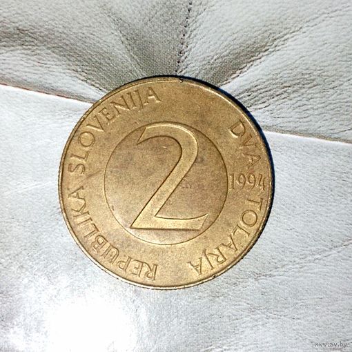 2 толара 1994 года Словения. Республика Словения. Родная патина!