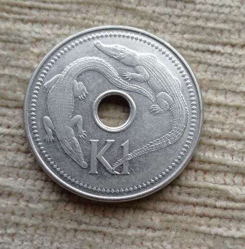 Werty71 Папуа Новая Гвинея 1 кина 2002 узкорылый крокодил