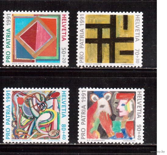 Швейцария-1991, (Мих.1446-1449) **  ,  Искусство, Живопись (полная серия)