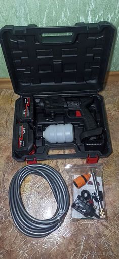 Мойка высокого давления Аккумуляторная в кейсе, Портативная автомойка с двумя АКБ, Садовый опрыскиватель аккумуляторный