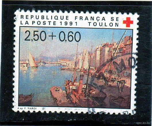Франция. Ми-2733. Порт Тулон. Корабли. 1991.