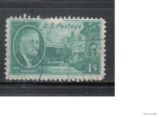 США-1945, (Мих.534 ), гаш.   , Личности , Президент, Рузвельт(2)