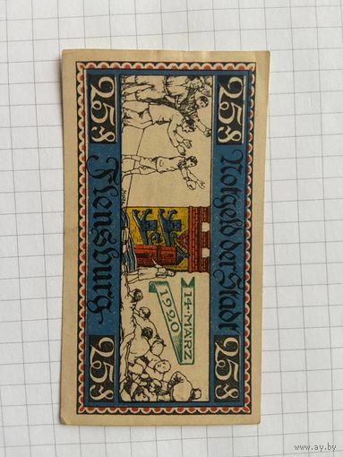 25 пфеннингов (нотгельды) 1921 г. Германия.