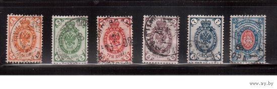 Россия-1889 (Заг.57-62 )гаш., с ВЗ (гориз.),  12-й выпуск, Царская Россия,6 марок(6)