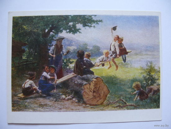 Вунш М., На качелях, 1960 (немецкая школа), изд-во Рига, чистая (дети).