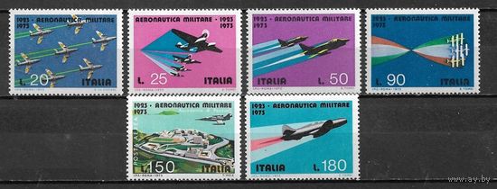 Италия. 1973г. Военная авиация Самолёты Милитария. 6 марок.**