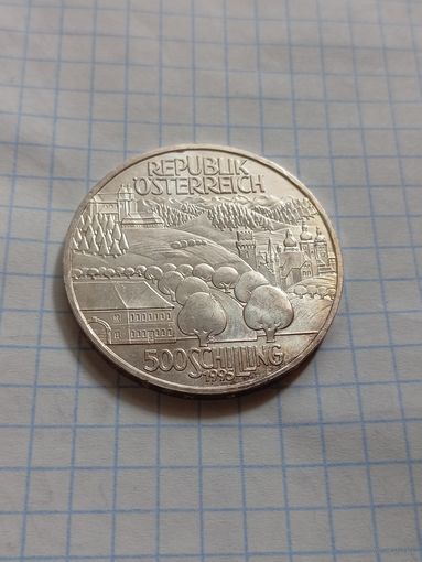 500 шиллингов 1995 года. Предгорье Альп. Ag 925. 24 гр.