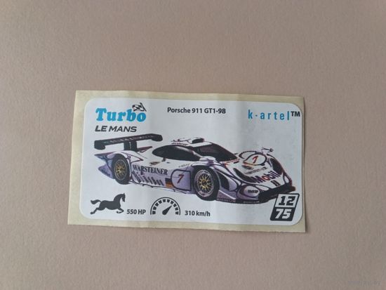 Наклейка Turbo Le Mans Турбо Ле-Ман  номер 12