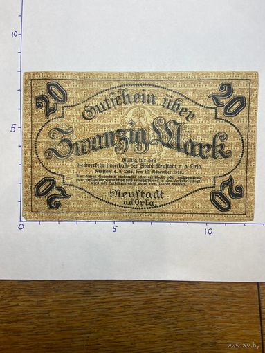 Германия нотгельд 20 марок 1918 г.- Нойштадт - 2001