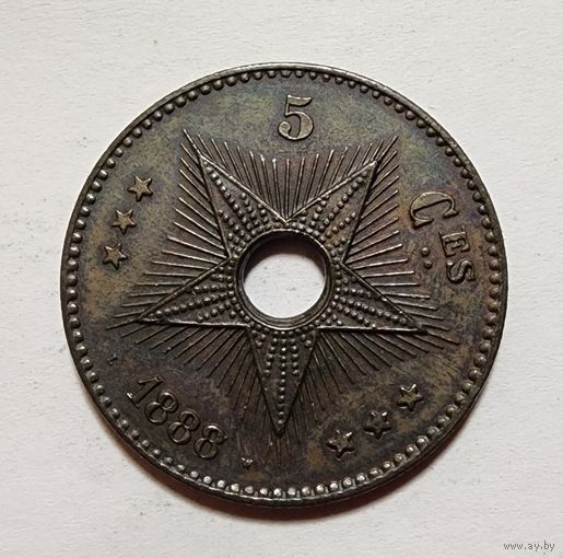 Свободное государство Конго 5 сантимов, 1888