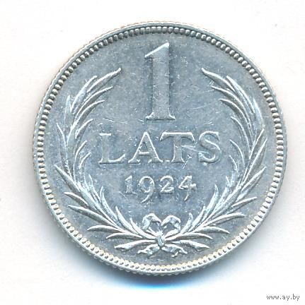 Латвия 1 лат 1924 г. Ag 0,835