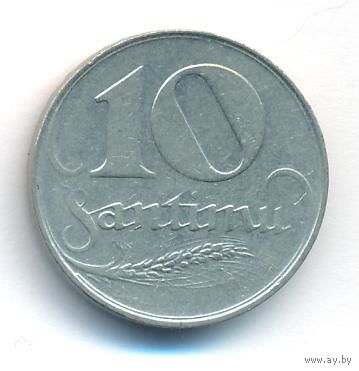 Латвия 10 сантимов 1922 г. Ni _состояние VF/XF