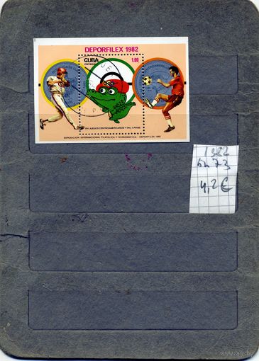 КУБА, 1982, СПОРТ,  почт. блок  гашен