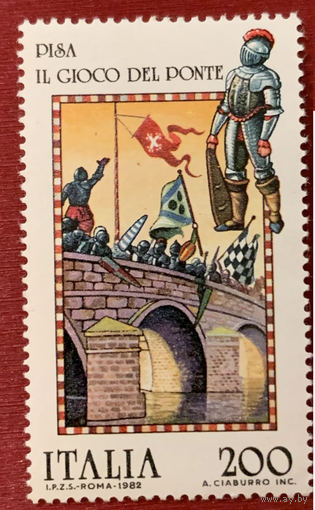 1982 Италия Пиза битва на мосту рыцари флаги **\\5